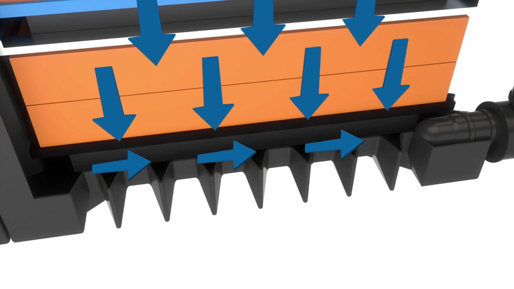 Treated wastewater going to outlet