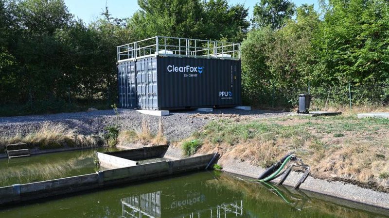 ClearFox® containerised wastewater treatment system upgrading an existing lagoon treatment plant in Germany